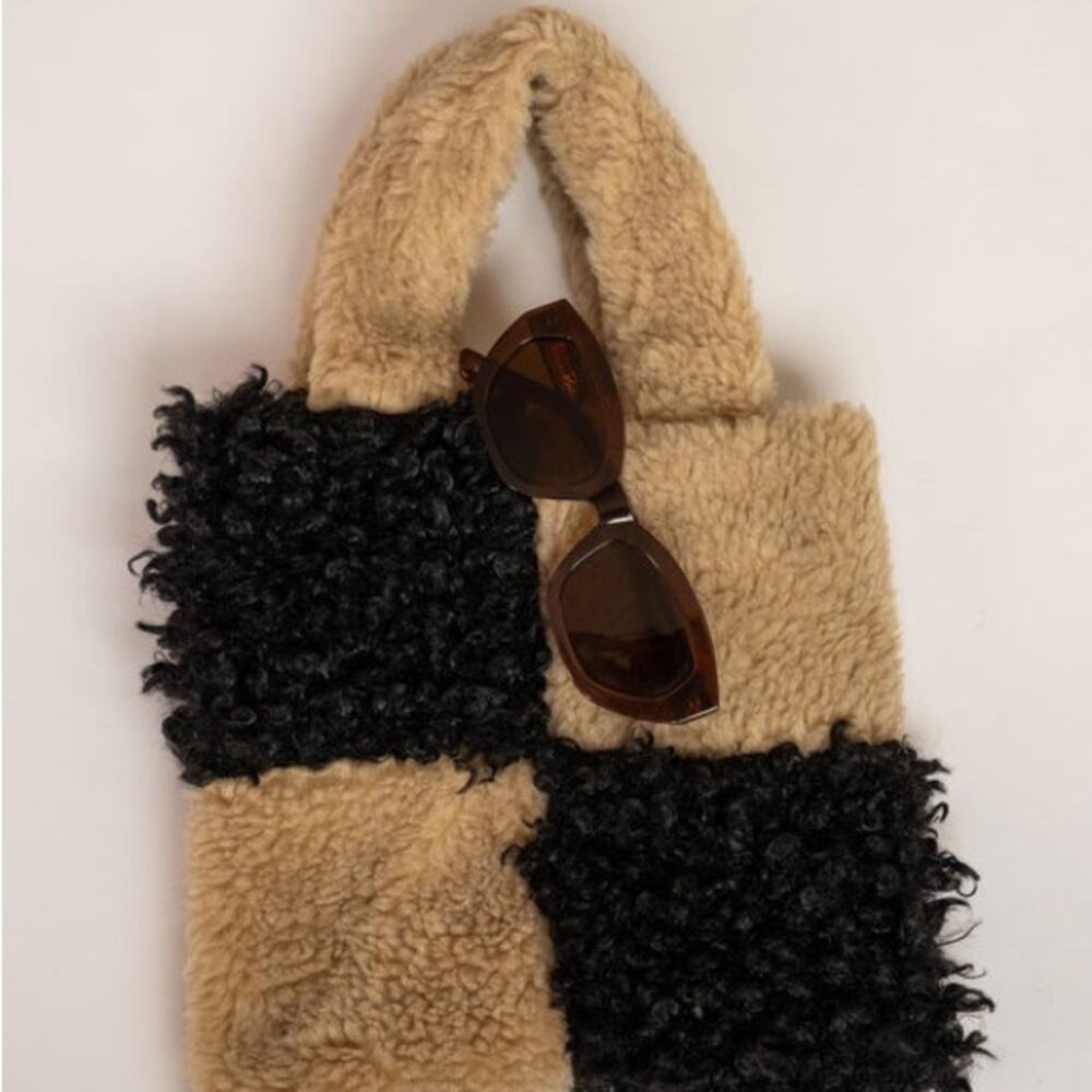 Whimsy + Row - Faux Fur Two-Tone Mini Tote Bag - NWT